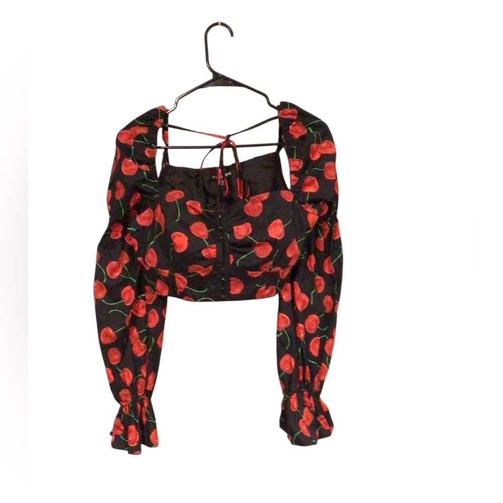 Fashion nova cherry pie corset top size L new with tags